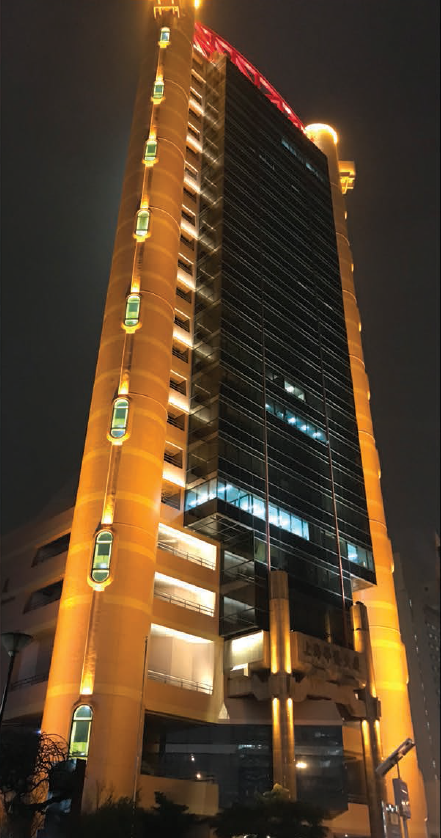 LED Flood lighting effect for super high building