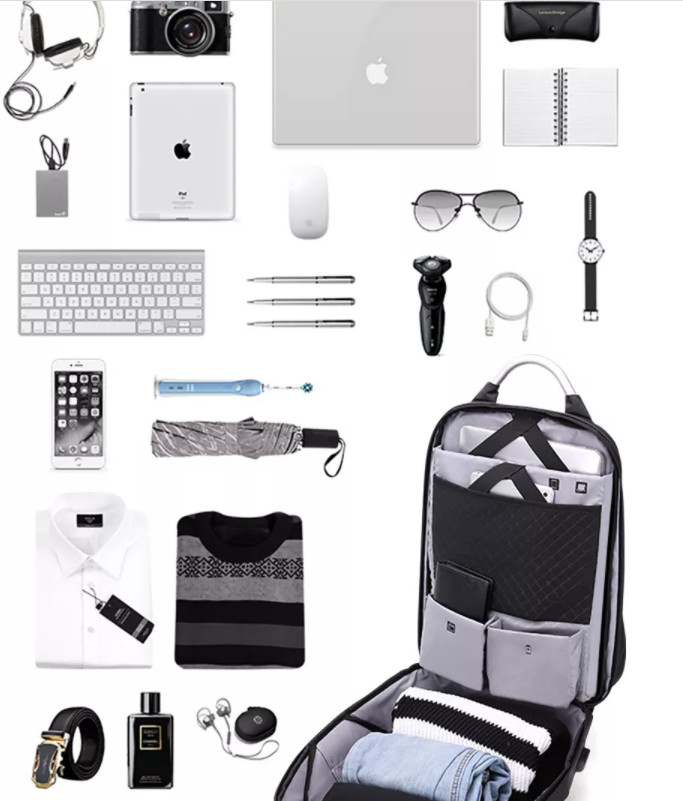 Polyester Business Laptop Backpack 1.54 Inch Antitheft Back Pack For Men Laptop