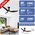 OEM 52in 6 Speed 3 ABS Blades Ceiling Fan With Light
