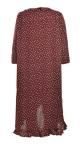Red Polka Dot Ladies Plus Size Dresses Elastic Cuff V Neck With Mid Sleeve