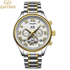 Wholesale KINYUED Brand Two-Tone Gold Silver Case Automatic Movement Solid Stainless Steel Strap Waterproof Mechanical relojes from china suppliers