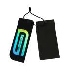 Personalized Custom Costume Black Paper Swing Tags Debossed Holographic Logo