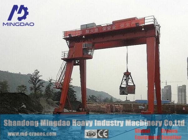 Double Girder Gantry Crane with 20/5 ton Grab Bucket , Grab Gantgry Crane for