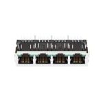 LPJ46404AFNL 10/100 Base-T Tab Down Green/Green LED 1x4 Port RJ45 Magnetic Jack