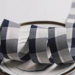 Black And White Checkered Wired Ribbon 7mm-40mm Polyester Ribbon Roll