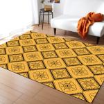 Colorful Square Mat Black Polyester Fiber Bedroom Floor Carpets Living Room