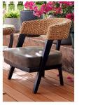 Tempered Glass 8mm Table Top Bistro Patio Table And Wood / Rattan Chairs