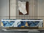 Emerald Blue 1420x2700mm Polished Glazed Sintered Stone Slabs And Indoor Floor