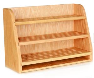 Wholesale Customized Size Bamboo Display Unit Makeup Display Shelves Eco Friendly from china suppliers
