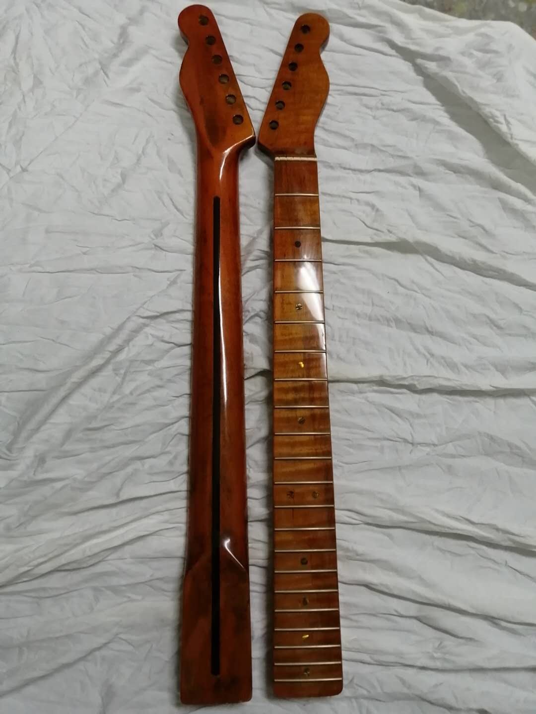 Custom Grand Paddle Guitar Headstock Unfinished Roasted Maple ST Guitar Neck Electric Acoustic Guitar Accept Kinds OEM