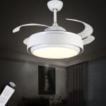 ceiling fan remote control light invisible retractable 42 inch retro fan leaf