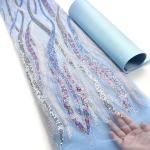 Wholesale price bridal beaded lace fabric mesh african lace fabric for wedding