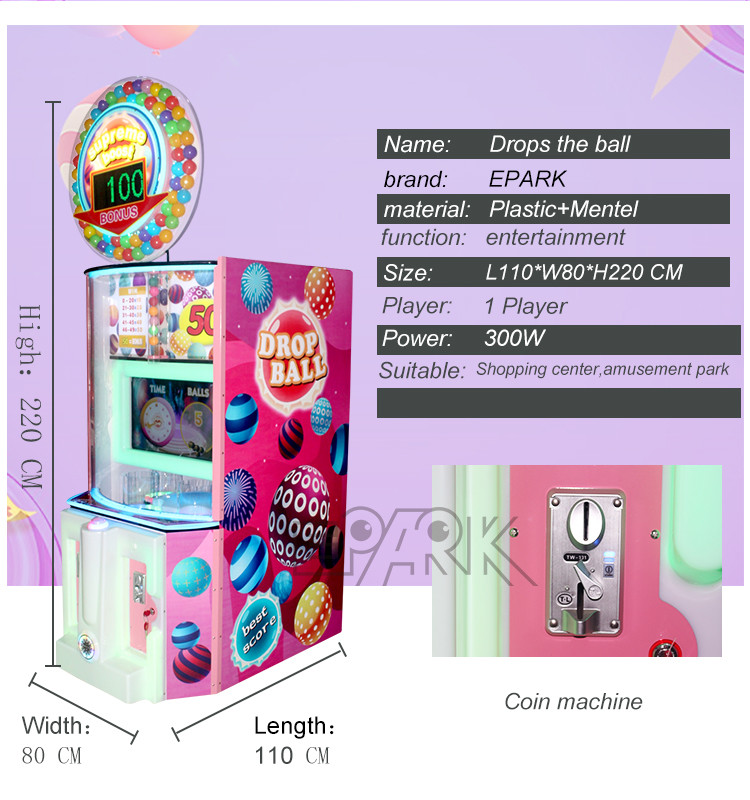 Magic Ball Drop Hole Win Tickets Redemption Game Machine 300W