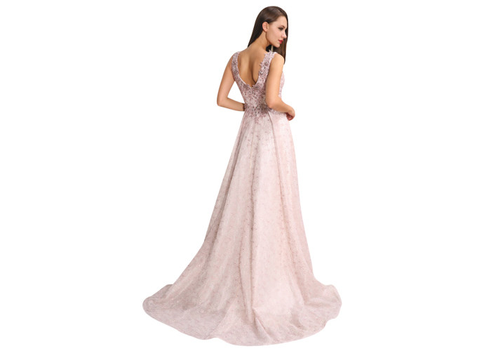 Sexy Sweetheart Pink Womens Party And Evening Dresses / Cap Sleeve Ball Gown
