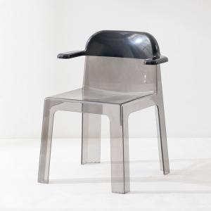 Wholesale Acrylic Transparent Plastic Dining Chairs Clear Plastic Kitchen Chairs With Armrest from china suppliers