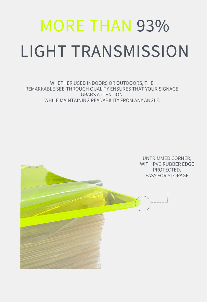 Fluorescent Neon Translucent Green Color Cast Acrylic Plexiglass Sheet For Signage