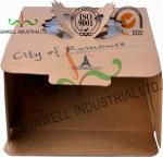 400G Kraft Pape Birthday Cake Food Packaging Boxes With Handle CMYK Printing
