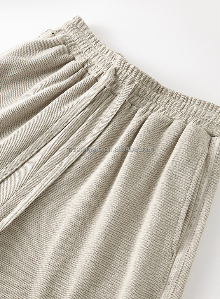 2024 Spring Summer Sweat Shorts Side Striped Fake Zipper Knit Waffle Jogger Shorts