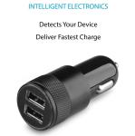 Smart IC car charger 5V2.1A knurled dual USB car charger Fire circuit board