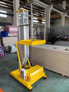 Wholesale Mast Type Hydraulic Aerial Work Platform Mobile Boom Lift Yellow Easy Move from china suppliers