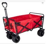 Green Outdoor Foldable Wagon 4 Wheels Collapsible Utility Cart Portable Storage