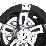 Golf Cart Universal 8/10 Inches ABS Plastic Wheel Covers - Black&Chrome with S