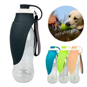 Wholesale 580ml Leaf Foldable Silicone Dog Water Bottle Dog Drinking Bottles For Travelling Hiking from china suppliers