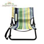 Steel Pipe 55.5x44.5x48cm Black Folding Beach Chairs Low Beach Chair With Stripe