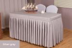 blue Washable 100% Polyester Restaurant Table Skirt