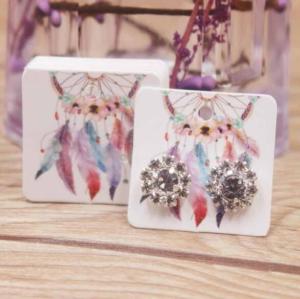 Wholesale 4 CMYK Color Necklace Card Packaging Glossy Lamination Earring Packaging Card from china suppliers