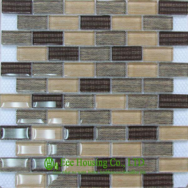 Mixed Color Glass Crystal Mosaic Tile for Residential ,Glass Crystal Decoration