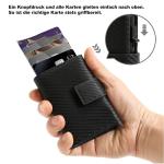 Genuine Leather Rfid Aluminium Metal Slim Card Holder Wallet With Zipper Pocket