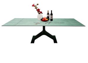 Wholesale 2.5 Meter Tempered Glass Dining Table With HPL Laminate For 10-12 Seats from china suppliers