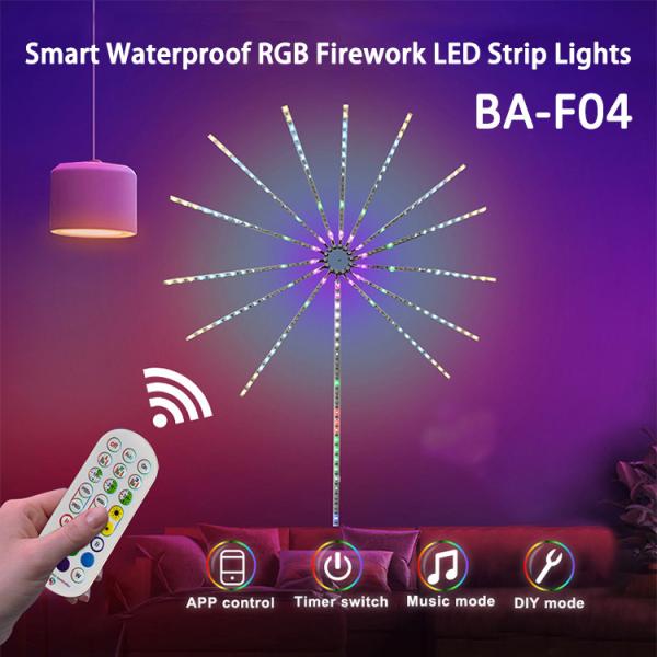 APP Control LED Holiday Lights Waterproof RGB Music Firework LED Strip Lights