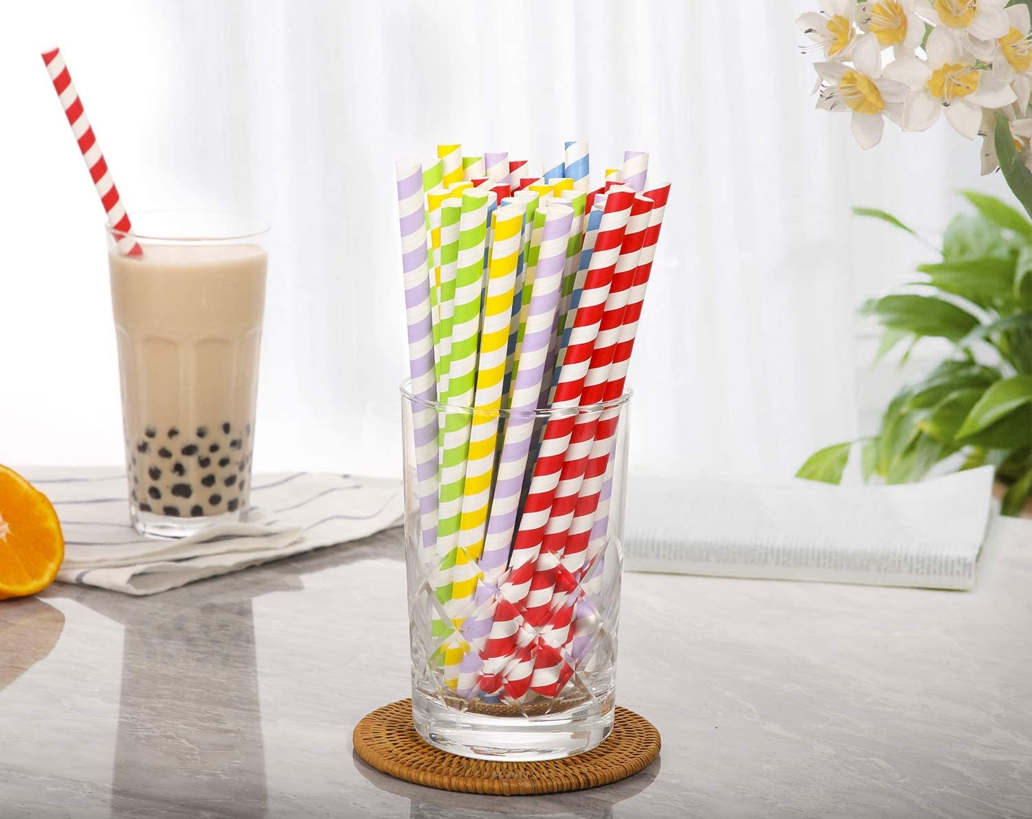 8mm Gift Seasonal BPA Free Customized Paper Straws