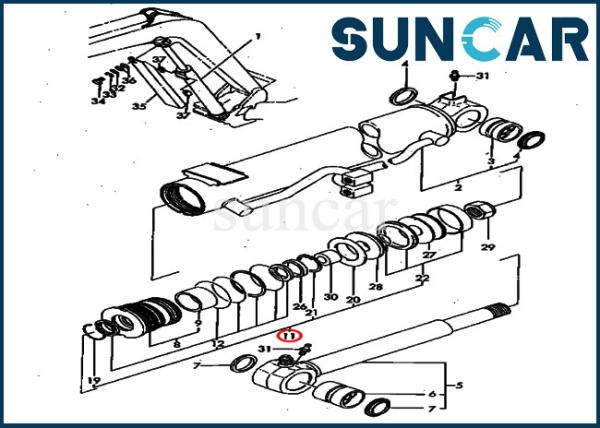 PC40FR-1 PC40FR-2 Excavator Boom Service Kits YM172164-72300 Komatsu Cylinder