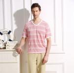 Casual Style Hemp Cotton Clothing Stripped T Shirt Autumn Spring Fitted