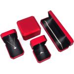 Luxury Jewelry Display Box with LED Light and Custom Logo Red Paint Finish 10*10