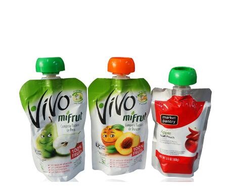 Custom Printing Stand Up 500Ml Reusable Plastic Spout Bag for Jucie Packing