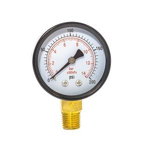 Wholesale 2.5&quot; 63mm 200 Psi 1/8&quot; BSP General Pressure Gauges Black steel from china suppliers