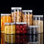 Food Packaging Empty Cookies Storage Plastic Container Jar 100ml 200ml Clear
