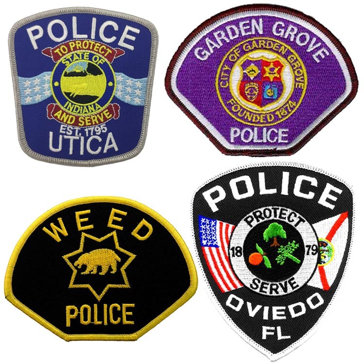 75% Embroidery Velcro Embroidered Police Patch For Police Uniform