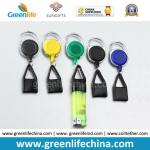 Round Carabiner Plastic Badge Reel with Black Lighter Holder