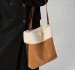 Lambswool Suede Shoulder Bag 28cm 30cm One Strap Bucket Bag