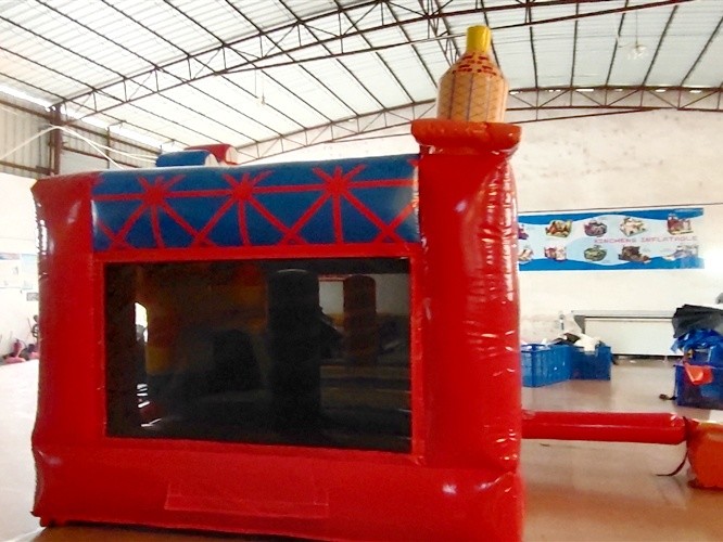 1000D Outdoor Bounce House Ferris Wheel Tickets Inflatable Bouncer Castle With Slide Combo