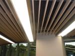 Decorative U Baffle Aluminum Panel Ceiling Wooden Grain Coated Suspended
