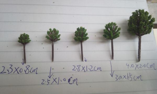 miniature trees-model trees,1:500 miniature artifical trees, plastic trees,fake