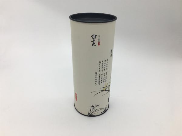 Customized Logo Food Grade Tea Box Waterproof Round Paper Can With Tin Lid