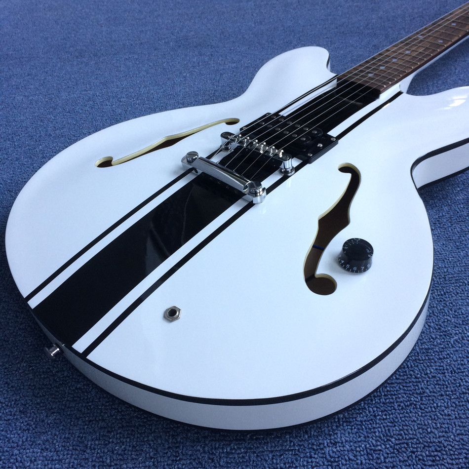 New style high quality hollow body jazz electric guitar, rosewood fingerboard black binding electric guitar