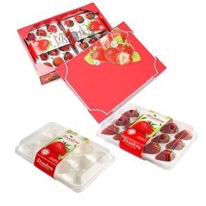 Wholesale Strawberry Disposable Fruit Salad Containers Transparent PET With Inner Tray from china suppliers